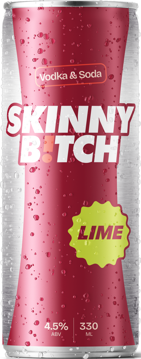 SKINNY B!TCH lime vodka and soda can